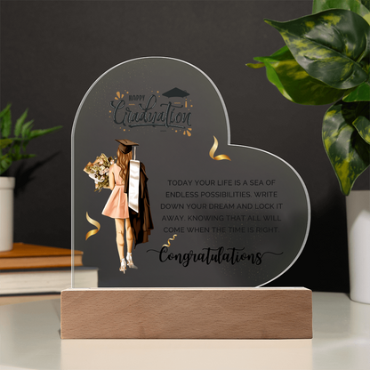 Happy Graduation Heart Acrylic Plaque