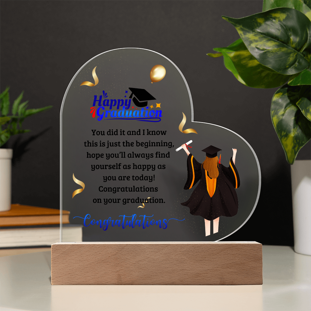 Happy Graduation Heart Acrylic Plaque