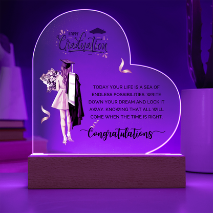 Happy Graduation Heart Acrylic Plaque