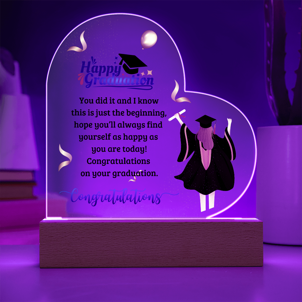 Happy Graduation Heart Acrylic Plaque