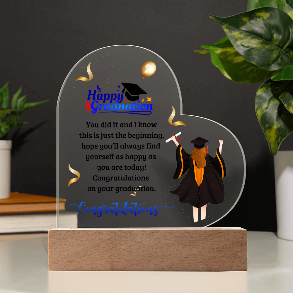 Happy Graduation Heart Acrylic Plaque