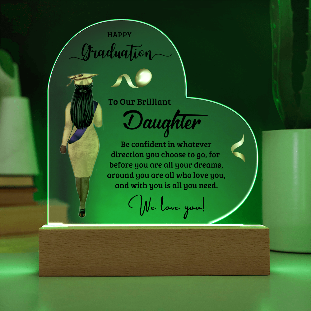 Daughter Graduation Heart Acrylic Light Up Plaque