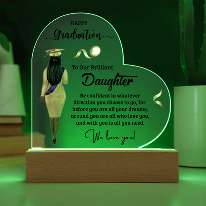 Daughter Graduation Heart Acrylic Light Up Plaque