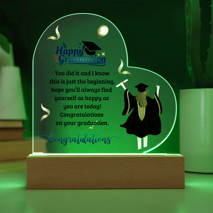 Happy Graduation Heart Acrylic Plaque