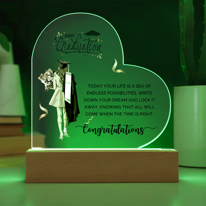 Happy Graduation Heart Acrylic Plaque