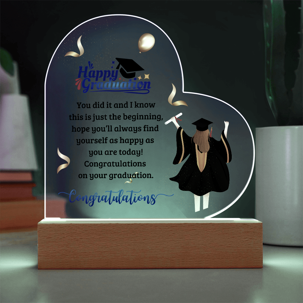 Happy Graduation Heart Acrylic Plaque