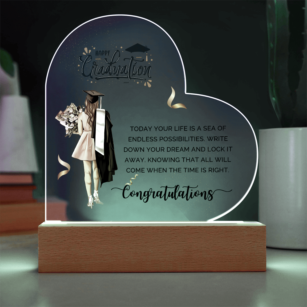 Happy Graduation Heart Acrylic Plaque