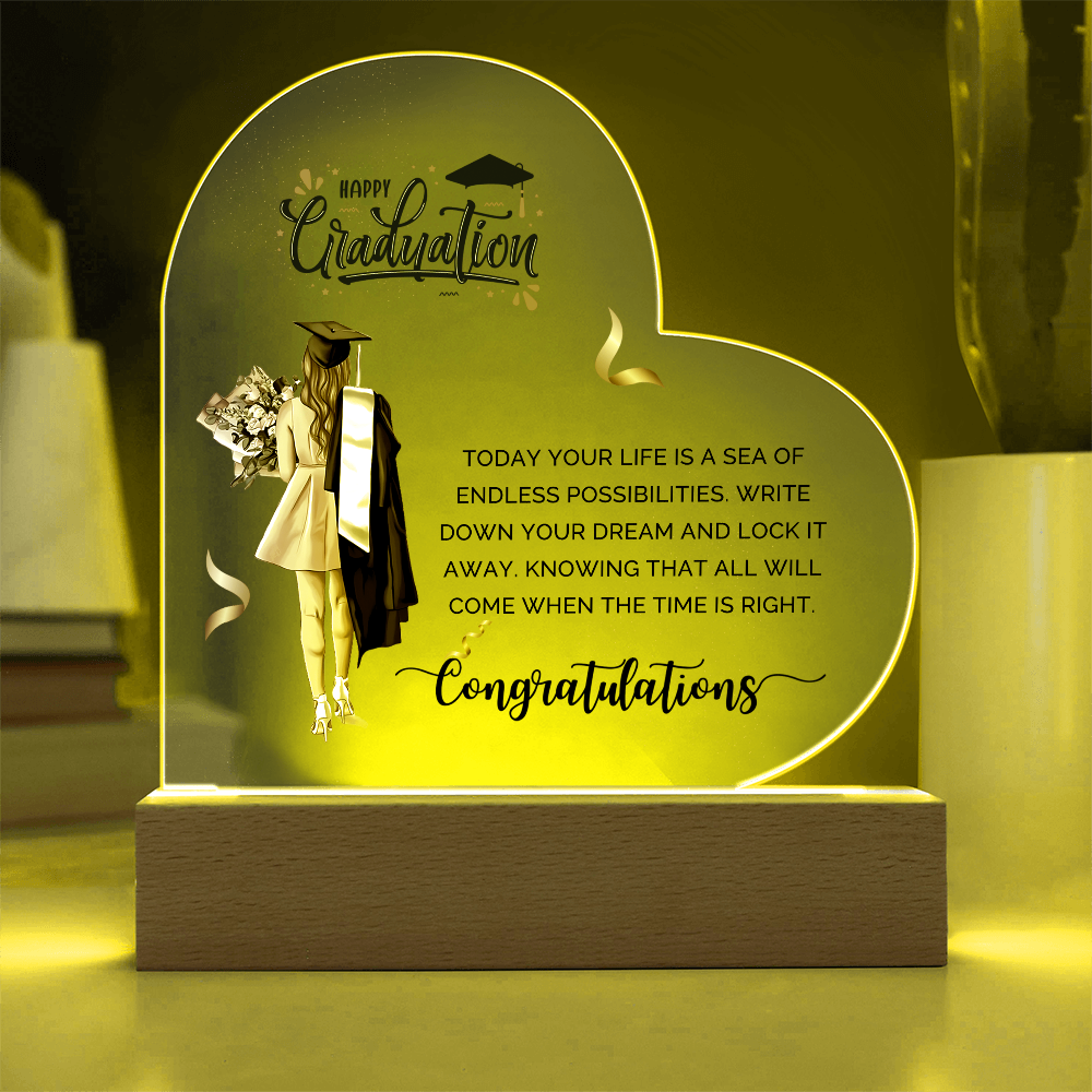 Happy Graduation Heart Acrylic Plaque