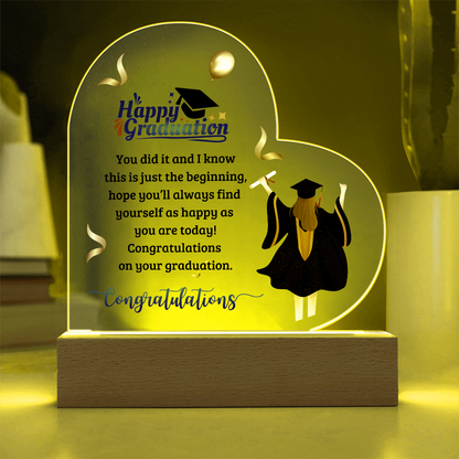 Happy Graduation Heart Acrylic Plaque