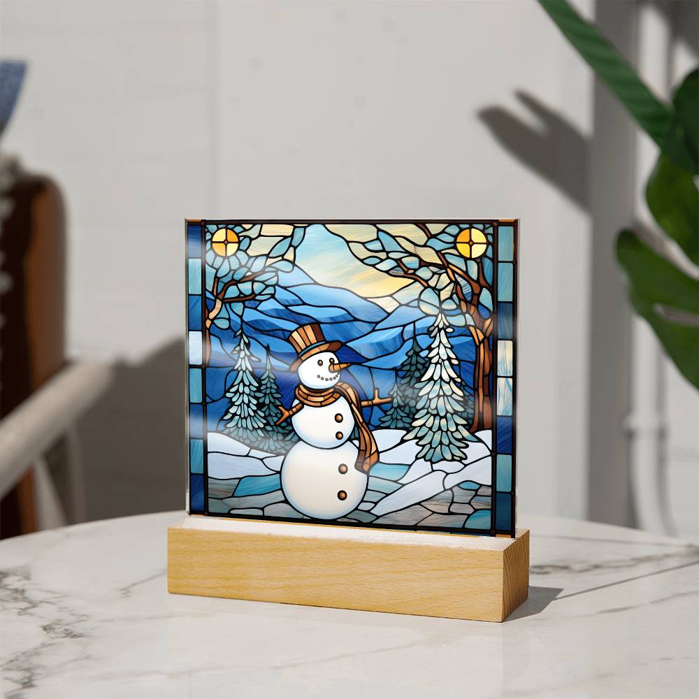 Snowman Acrylic Plaque Nightlight