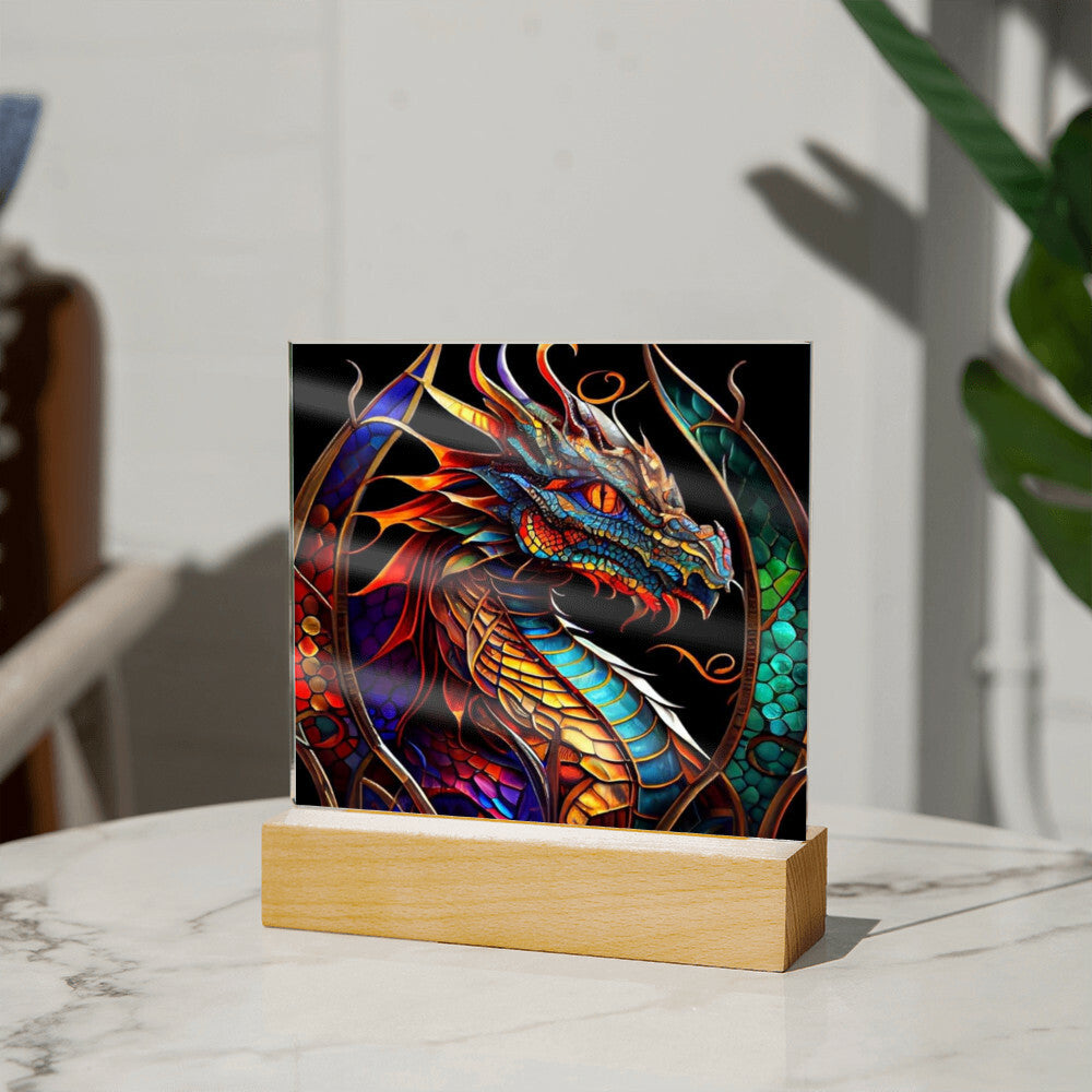 Untitled design (91) Sublimation Stained Glass Square Acrylic Plaque