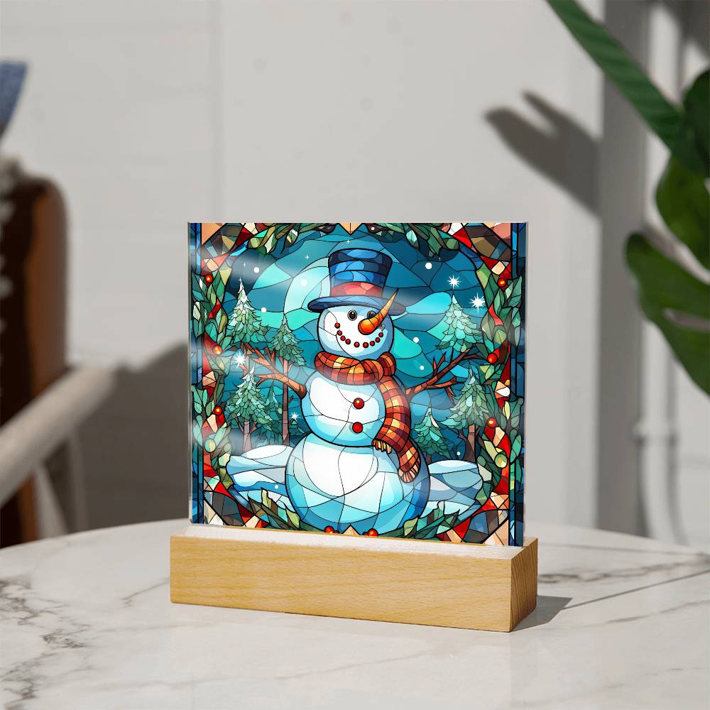 Snowman Acrylic Plaque Nightlight