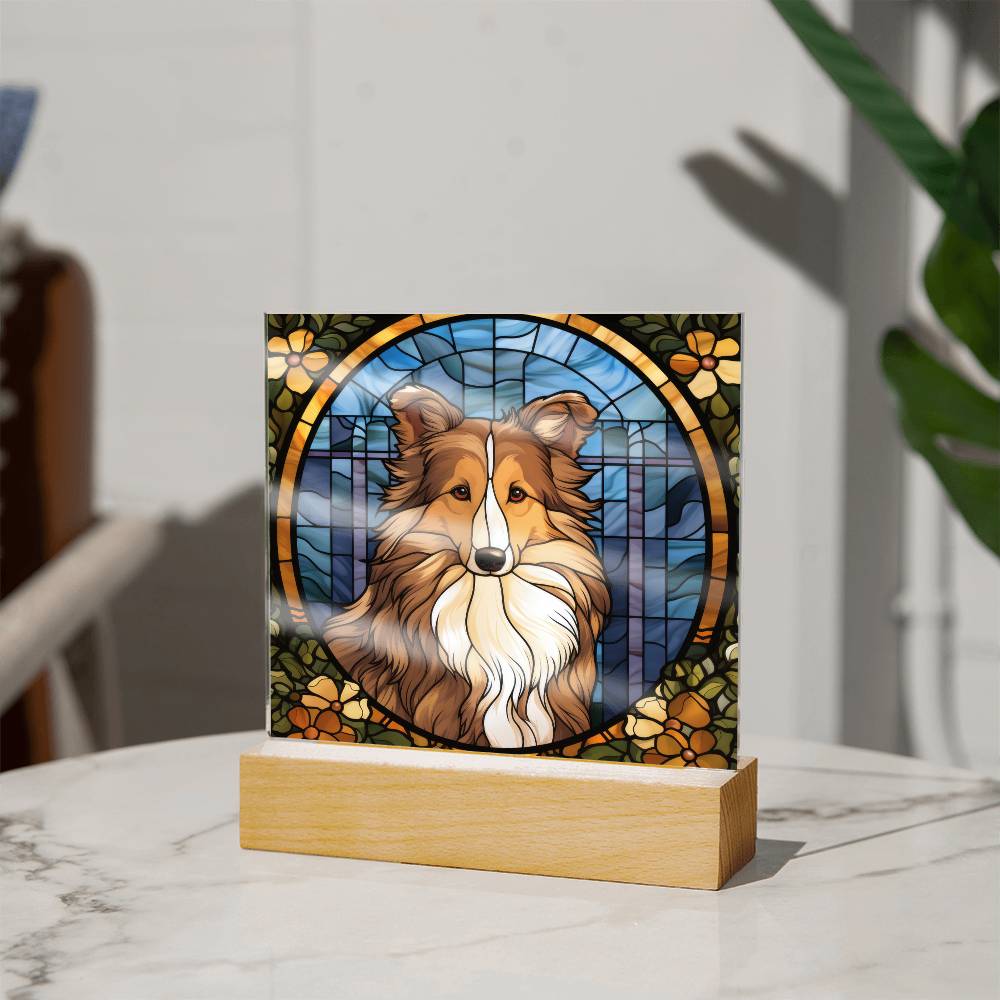 Sheltie Dog Acrylic  Square Plaque, Pet Memorial