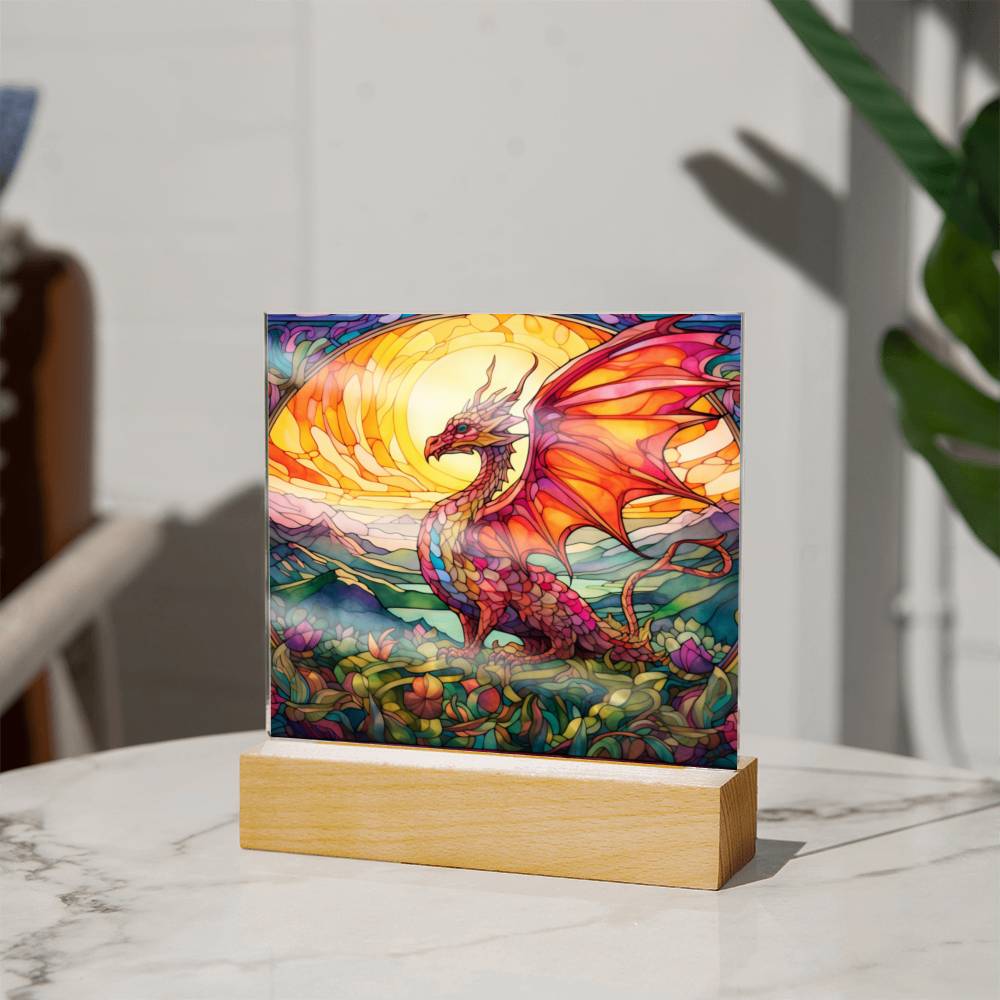 Untitled design (93) Sublimation Stained Glass Square Acrylic Plaque