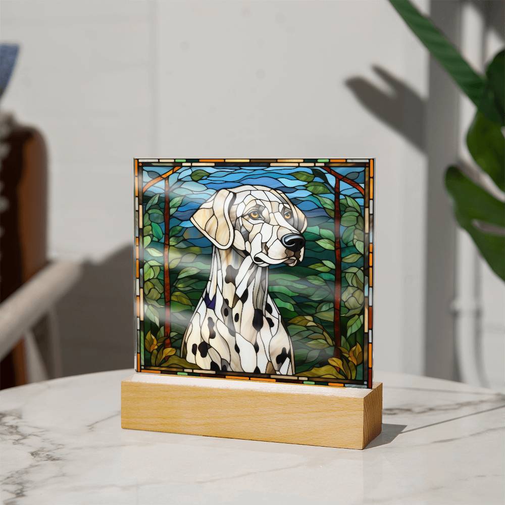 Dalmatian Dog Acrylic  Square Plaque, Pet Memorial