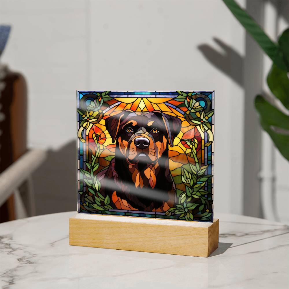 Rottweiler Dog Acrylic  Square Plaque, Pet Memorial