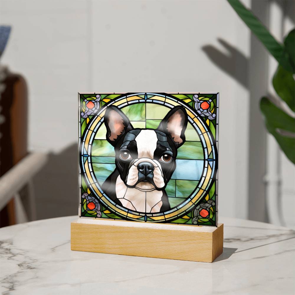 Black Boston Terrier Plaque