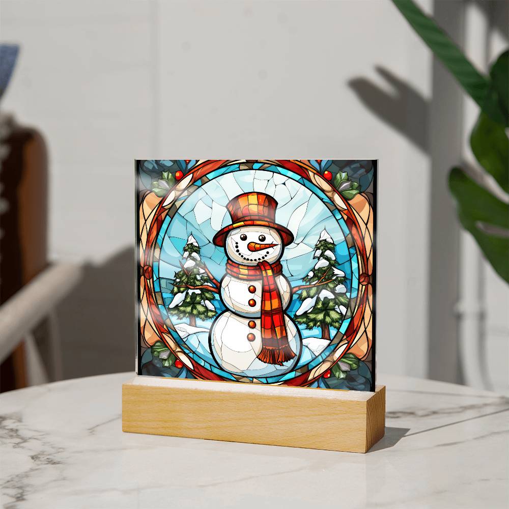 Winter Snowman Plaque Nightlight