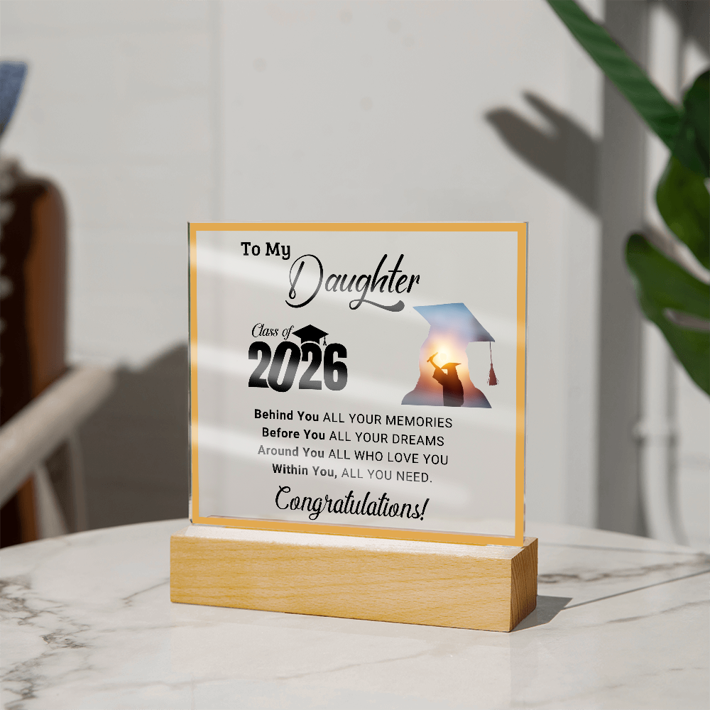 Daughter's 2026 Graduation Acrylic Light Up Plaque