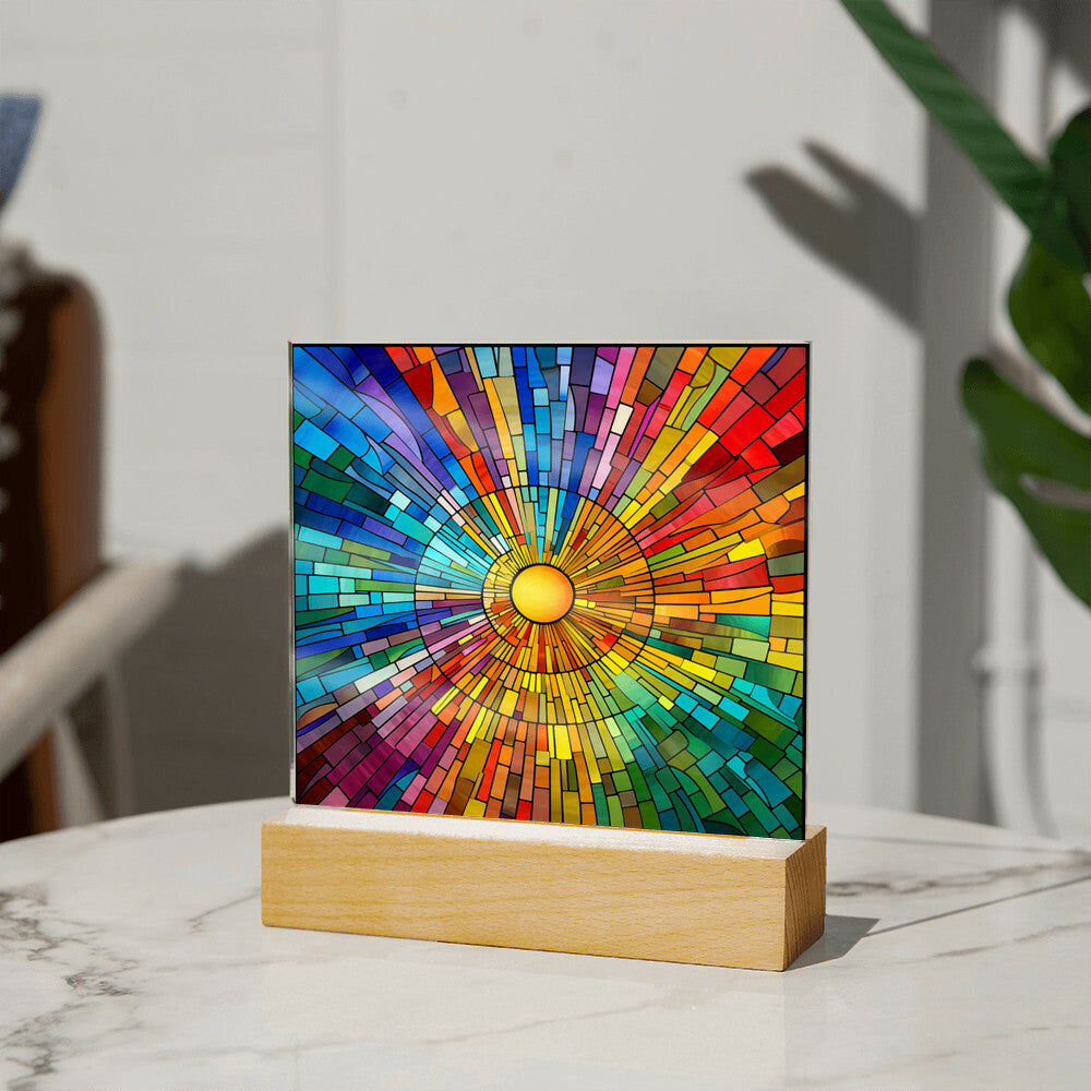 Untitled design (75) Sublimation Stained Glass Square Acrylic Plaque