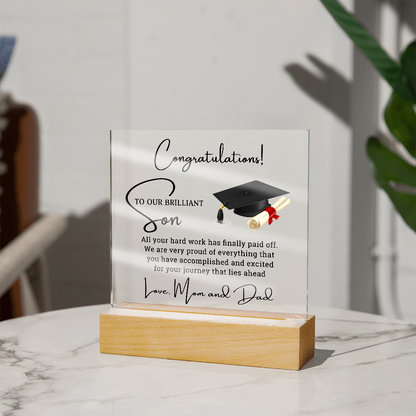 Graduation Acrylic Plaque for Son