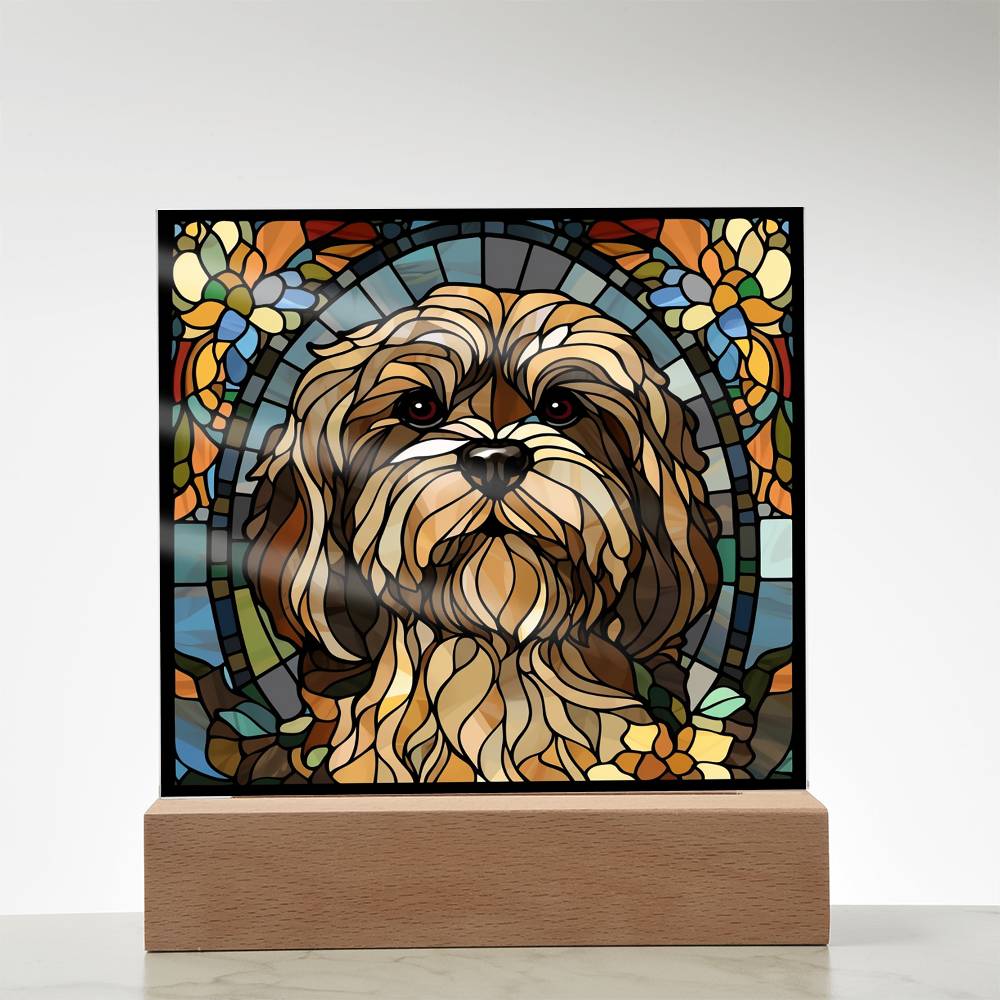 Dog Sublimation Stained Glass Square Acrylic Plaque