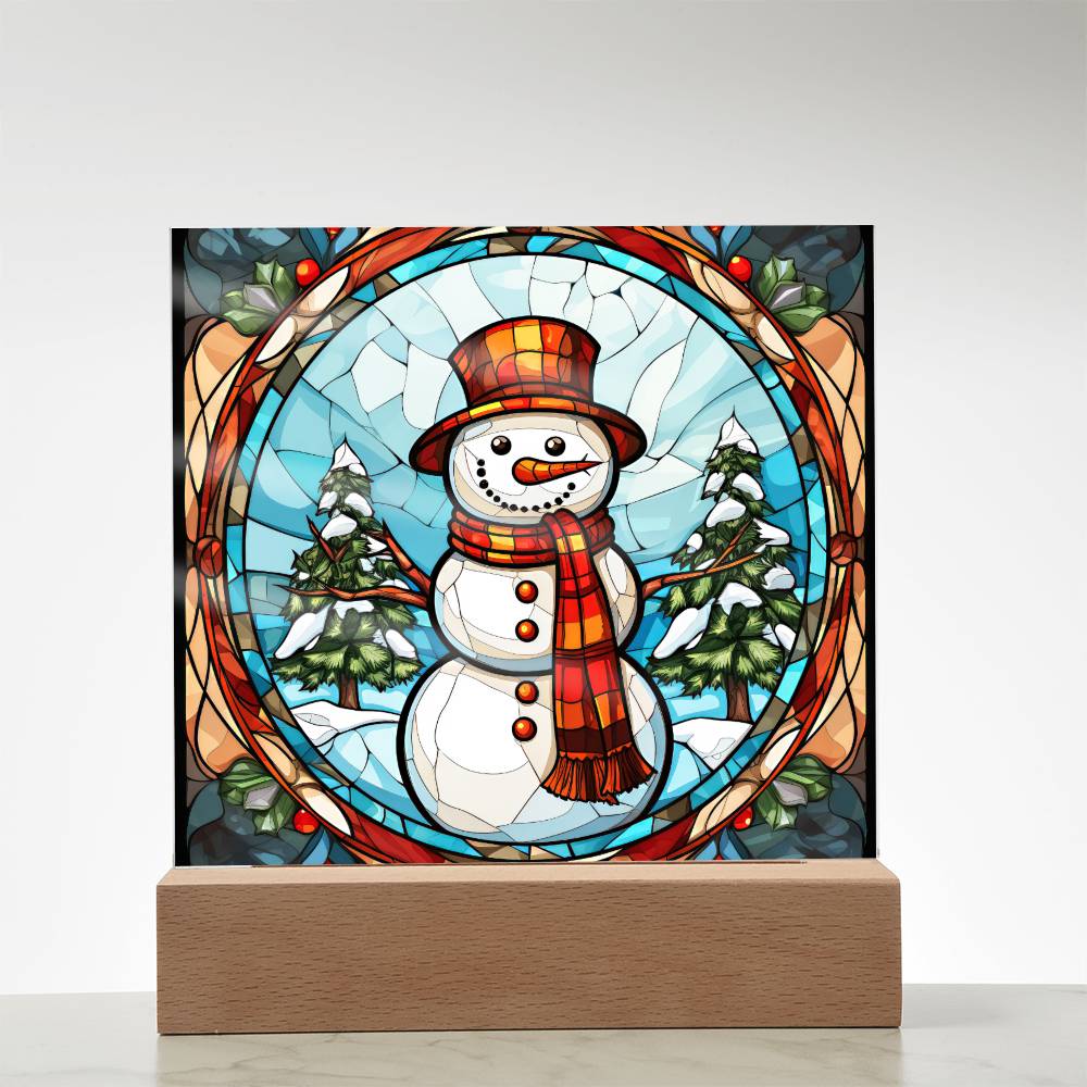 Winter Snowman Plaque Nightlight