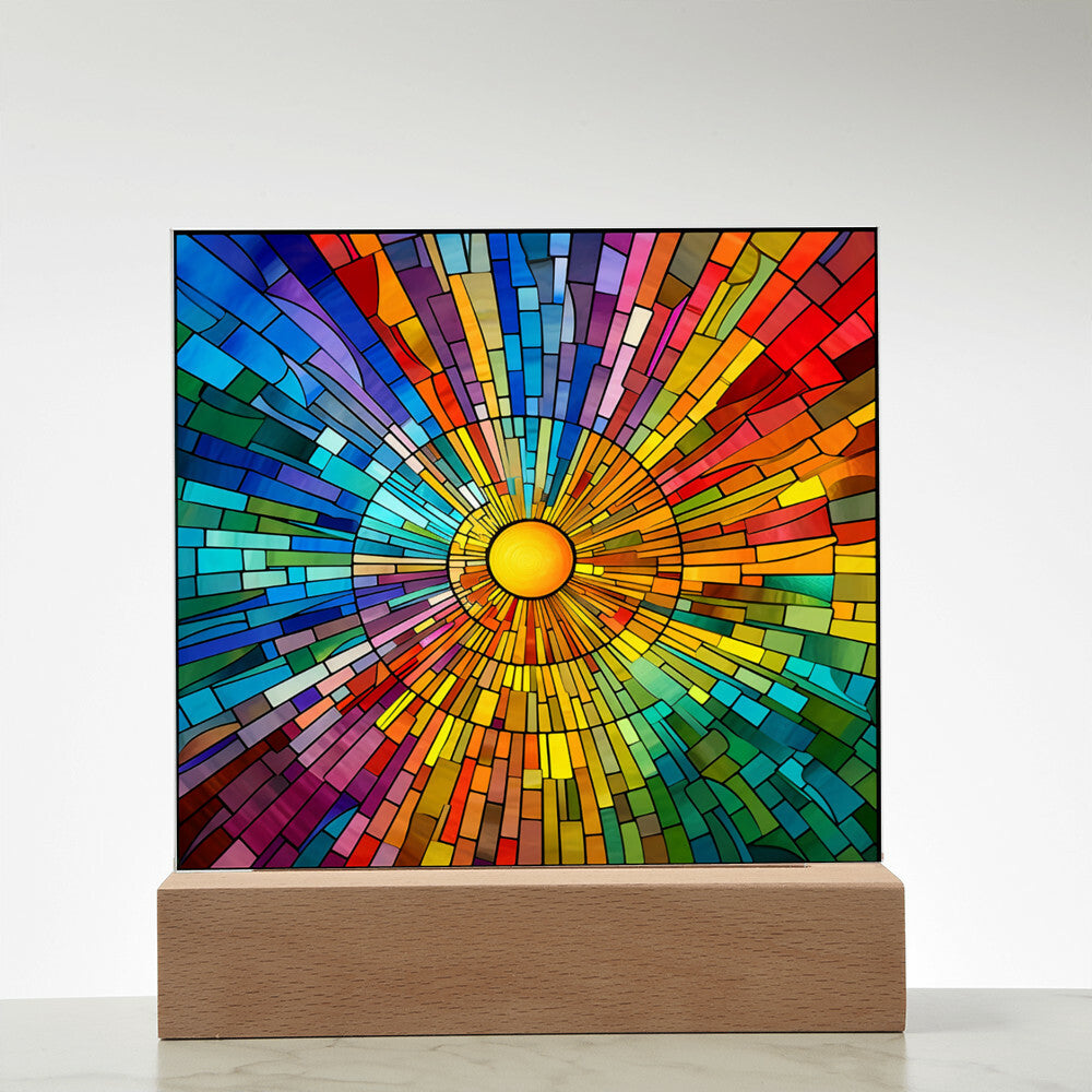 Untitled design (75) Sublimation Stained Glass Square Acrylic Plaque