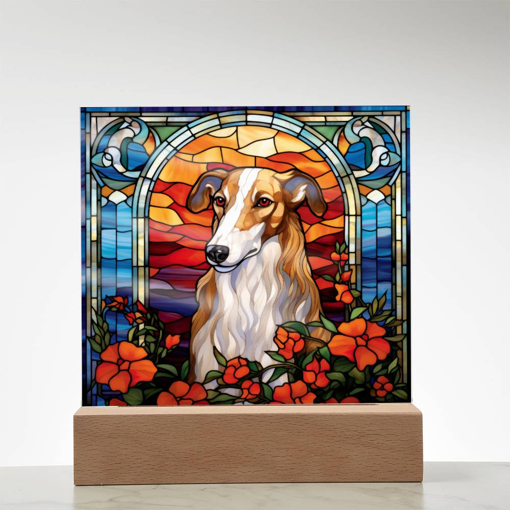 Brown Borzoi Square Plaque