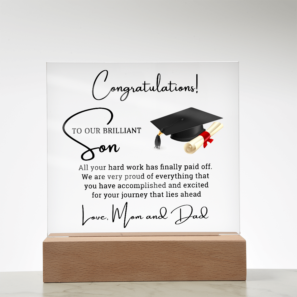 Graduation Acrylic Plaque for Son