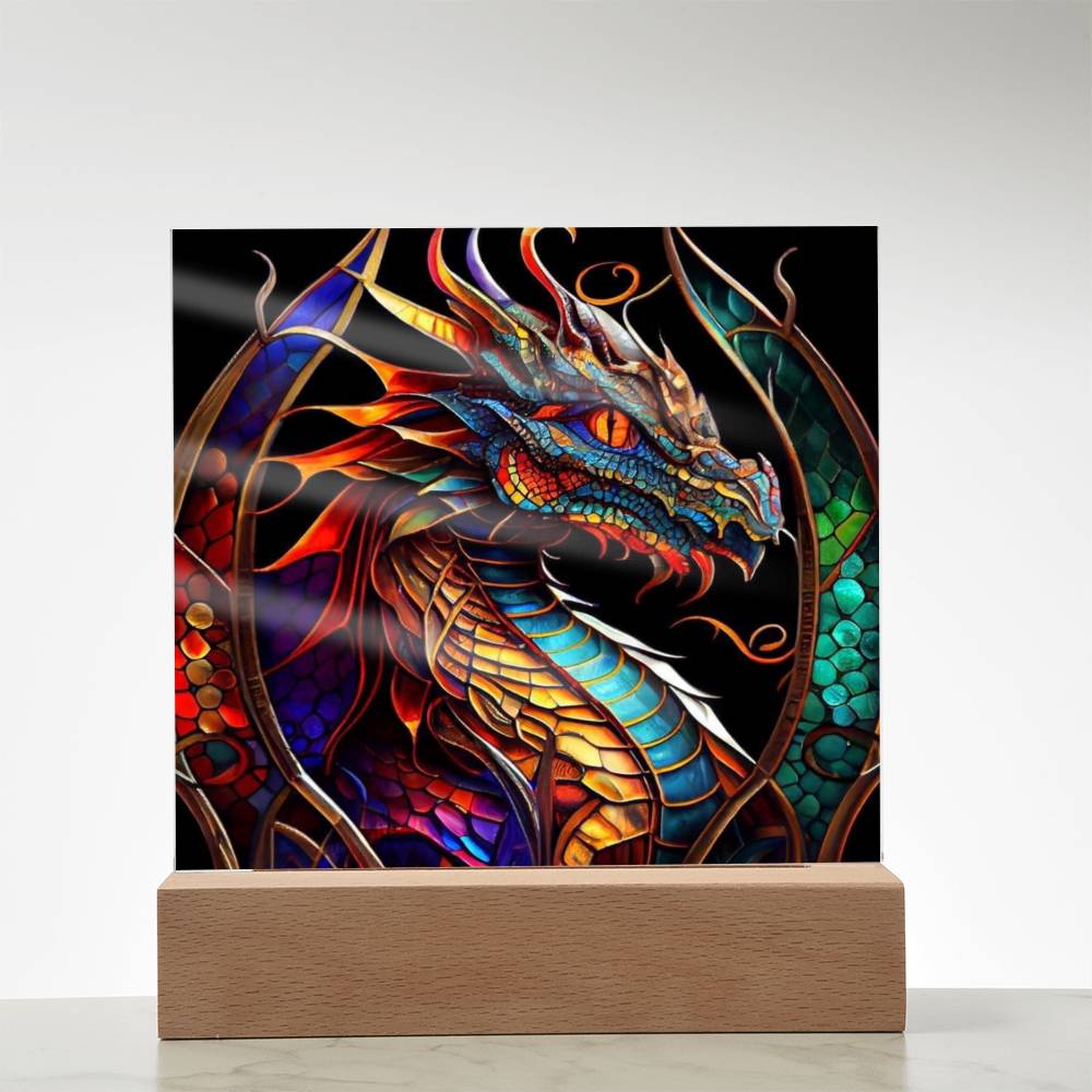 Untitled design (91) Sublimation Stained Glass Square Acrylic Plaque