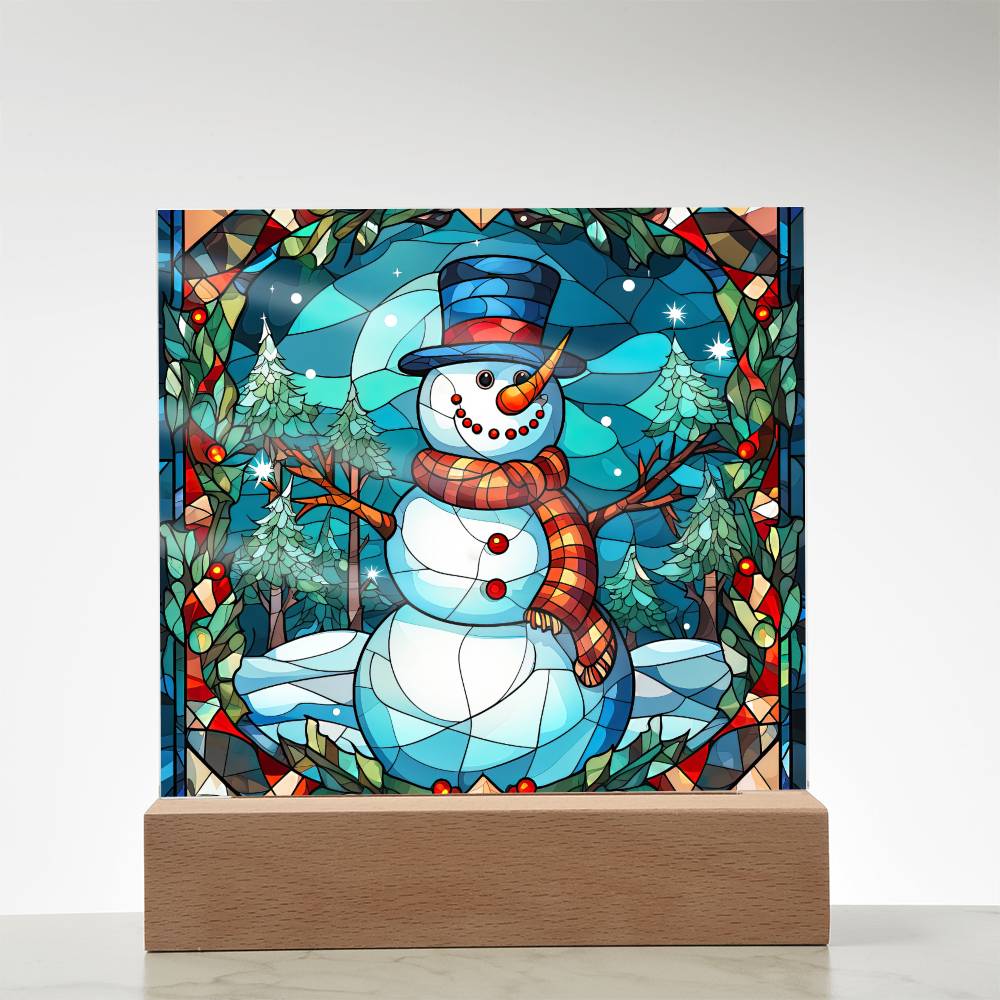 Snowman Acrylic Plaque Nightlight