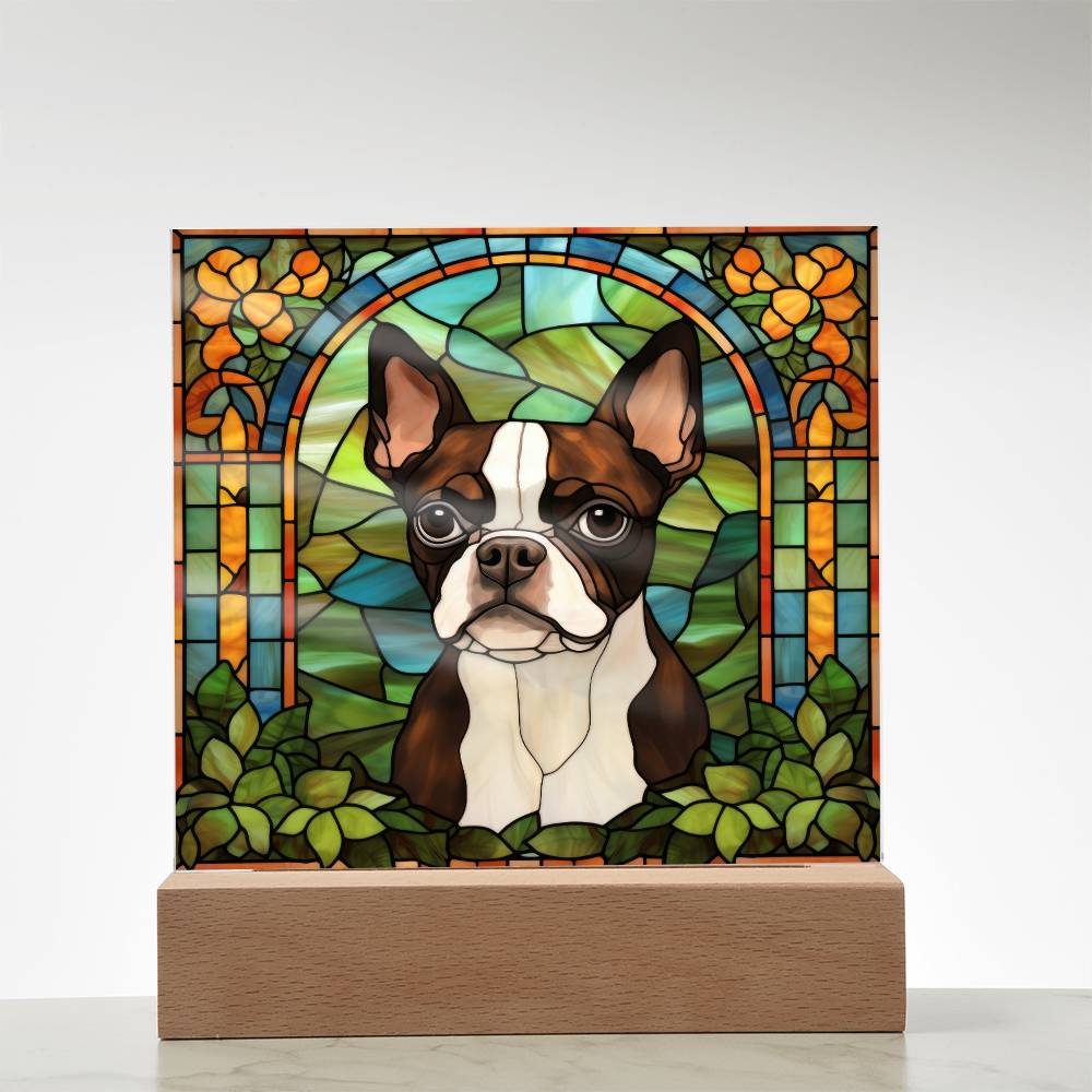 Brown Boston Terrier Plaque