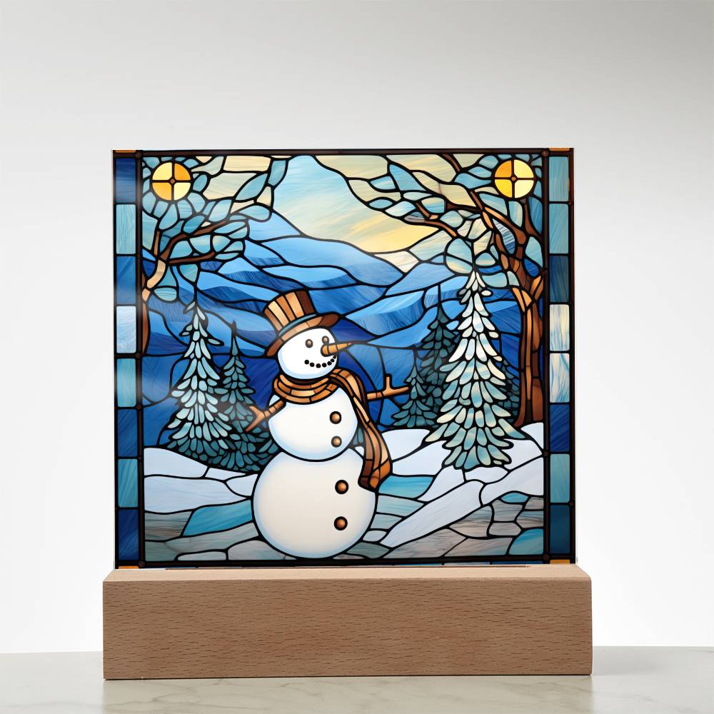 Snowman Acrylic Plaque Nightlight