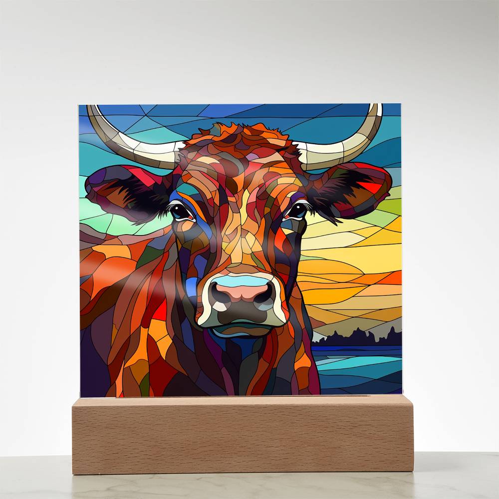 Longhorn Cow Acrylic Plaque