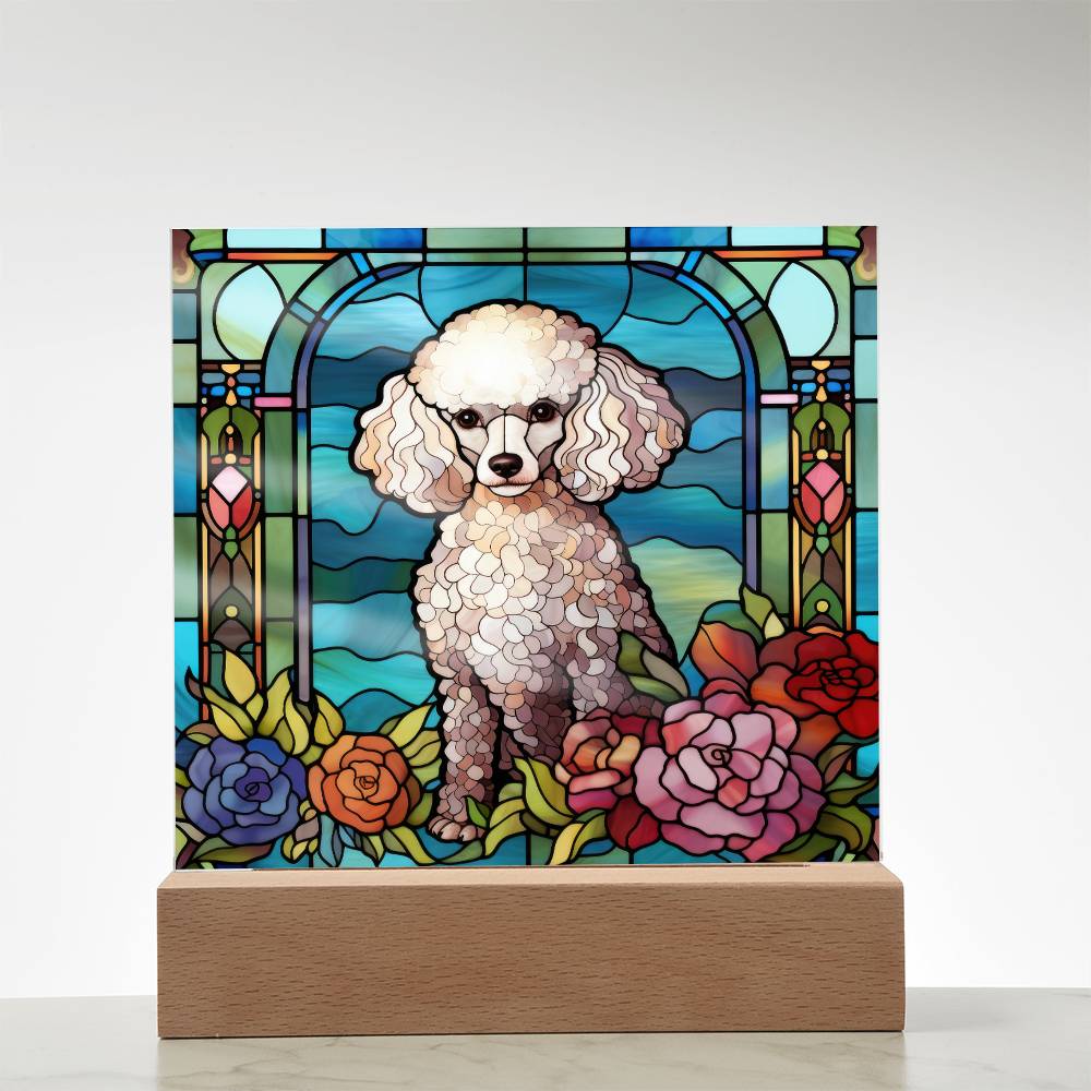 Poodle Dog Acrylic  Square Plaque, Pet Memorial