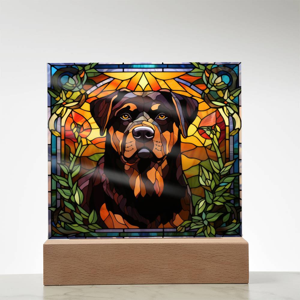 Rottweiler Dog Acrylic  Square Plaque, Pet Memorial