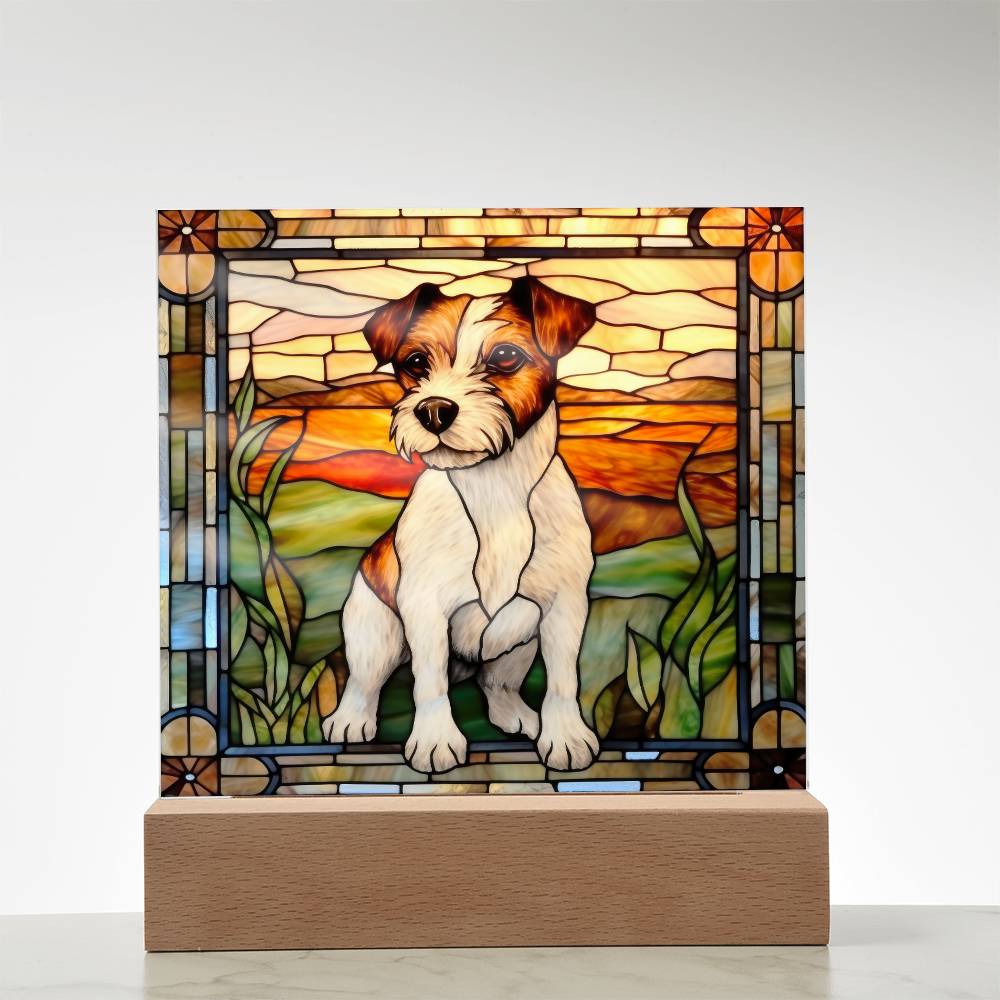 Jack Russell Terrier Dog Acrylic  Square Plaque, Pet Memorial