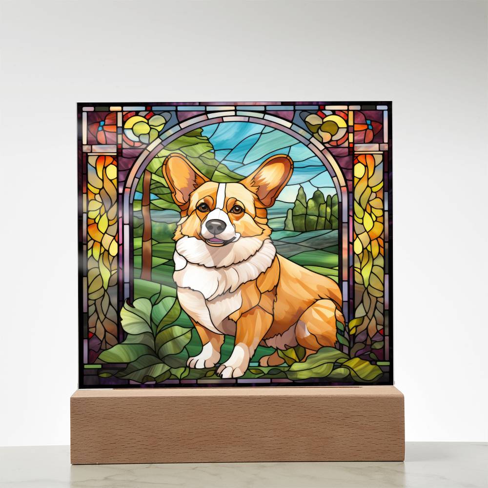 Pembroke Welsh Corgi Dog Acrylic  Square Plaque, Pet Memorial