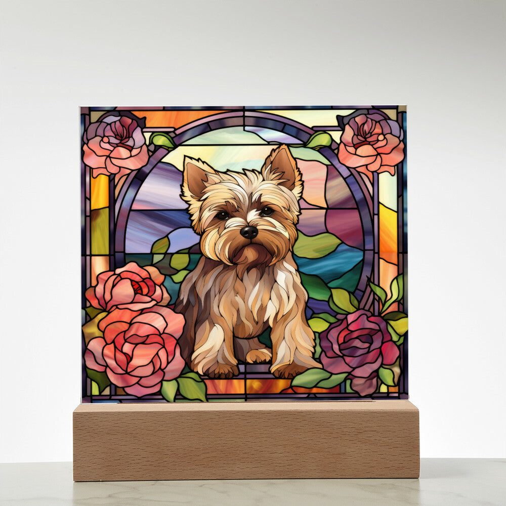 Yorkshire Terrier Dog Acrylic  Square Plaque, Pet Memorial