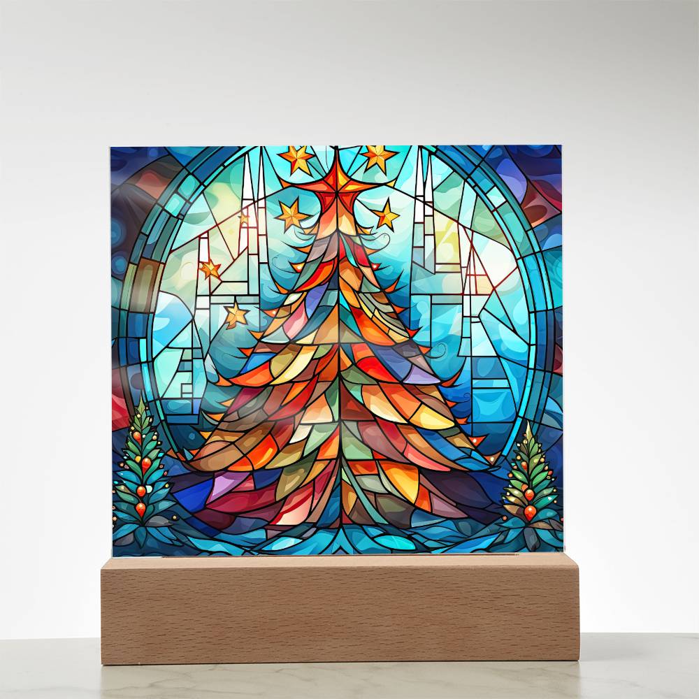 Stained Glass Tree Plaque