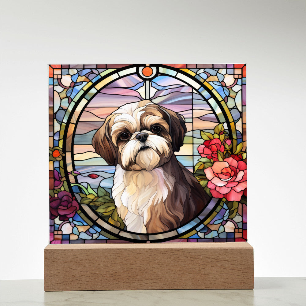 Shih Tzu Dog Acrylic  Square Plaque, Pet Memorial