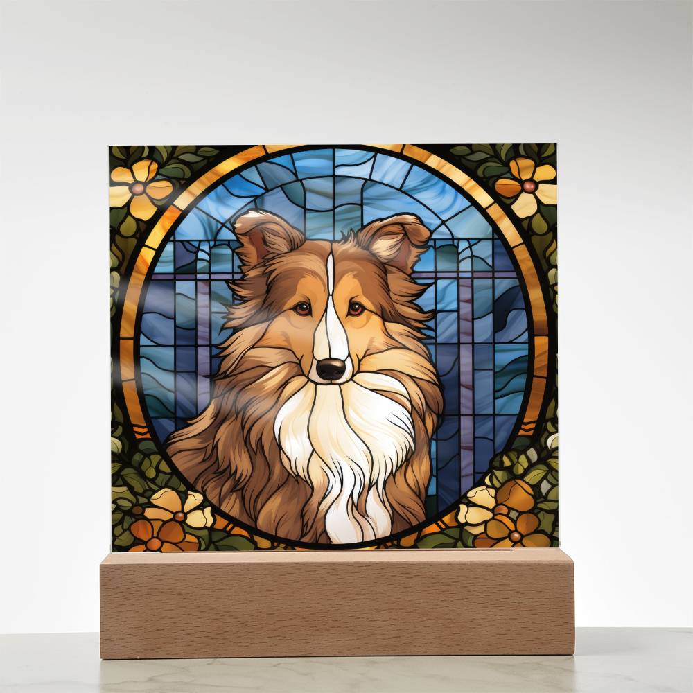 Sheltie Dog Acrylic  Square Plaque, Pet Memorial