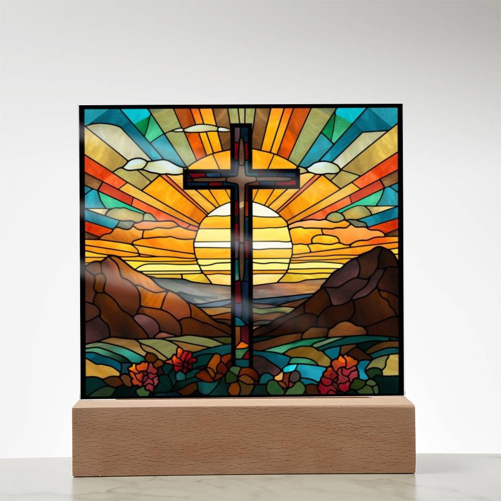 Cross Square Acrylic Plaque