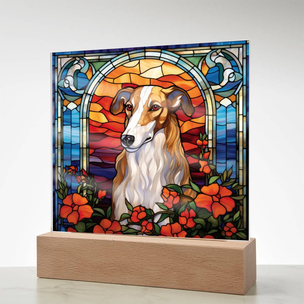 Brown Borzoi Acrylic Plaque