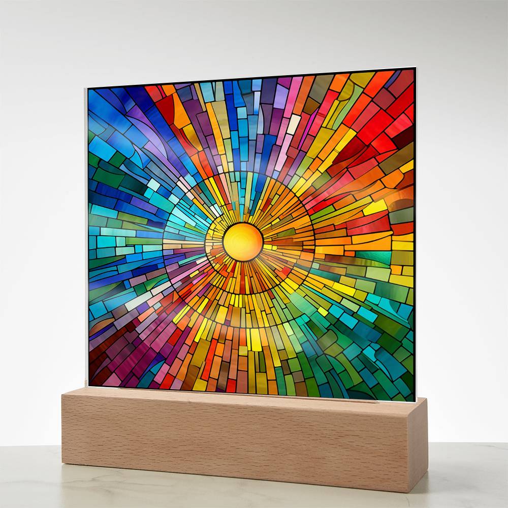 Untitled design (75) Sublimation Stained Glass Square Acrylic Plaque