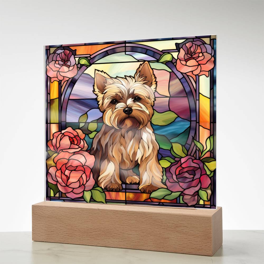 Yorkshire Terrier Dog Acrylic  Square Plaque, Pet Memorial