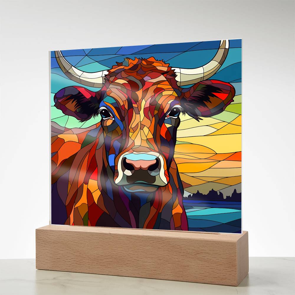 Longhorn Cow Acrylic Plaque