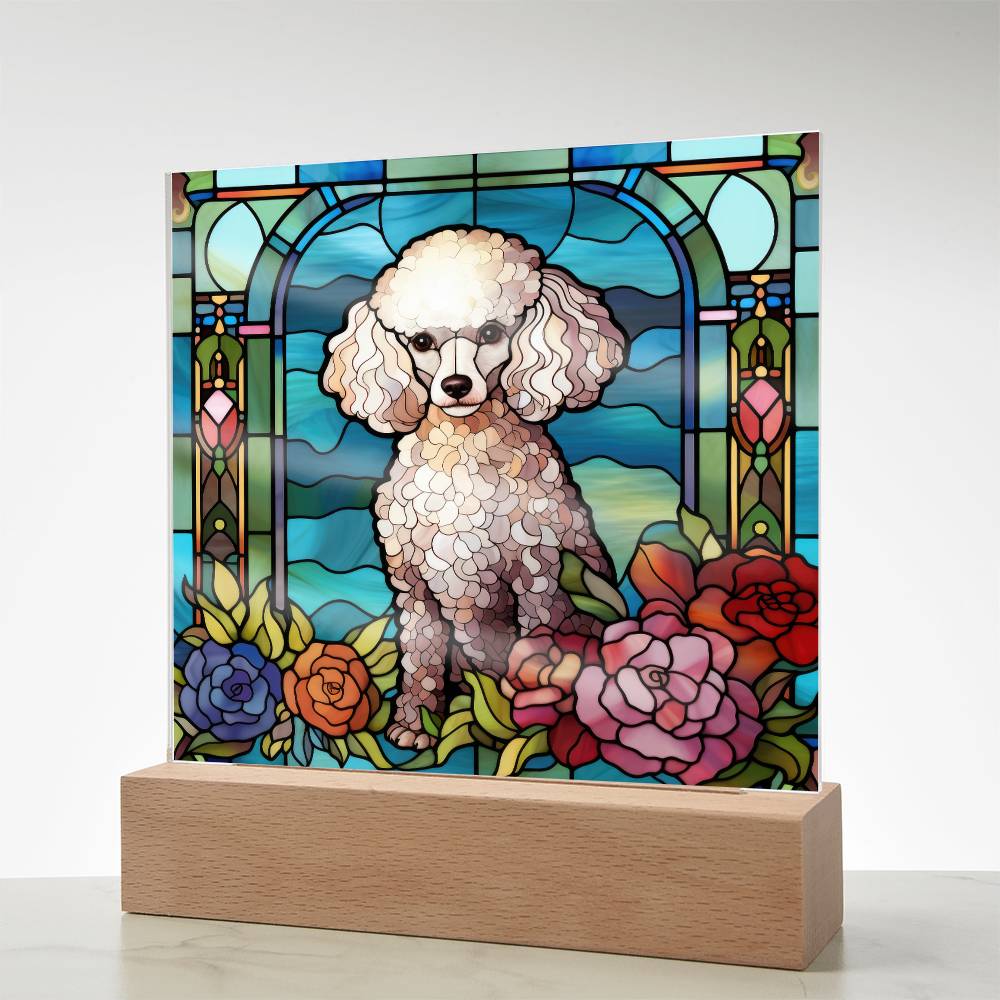 Poodle Dog Acrylic  Square Plaque, Pet Memorial