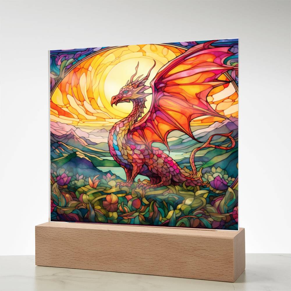 Untitled design (93) Sublimation Stained Glass Square Acrylic Plaque